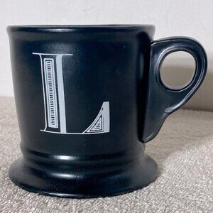 Anthropologie Black White Monogram Letter L Mug